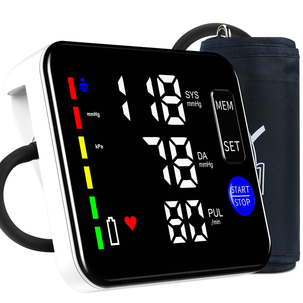 GUAEVER Blood Pressure Monitor front view showing compact design and easy-to-read display.
