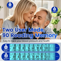 GUAEVER blood pressure monitor supports two users with memory