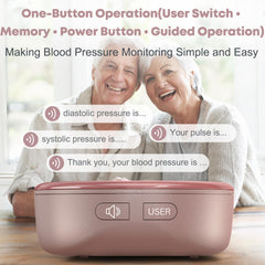 GUAEVER LED-display BP monitor shows color-coded results at a glance.