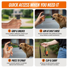 Guard Dog Security compact spray with pocket clip for everyday carry.