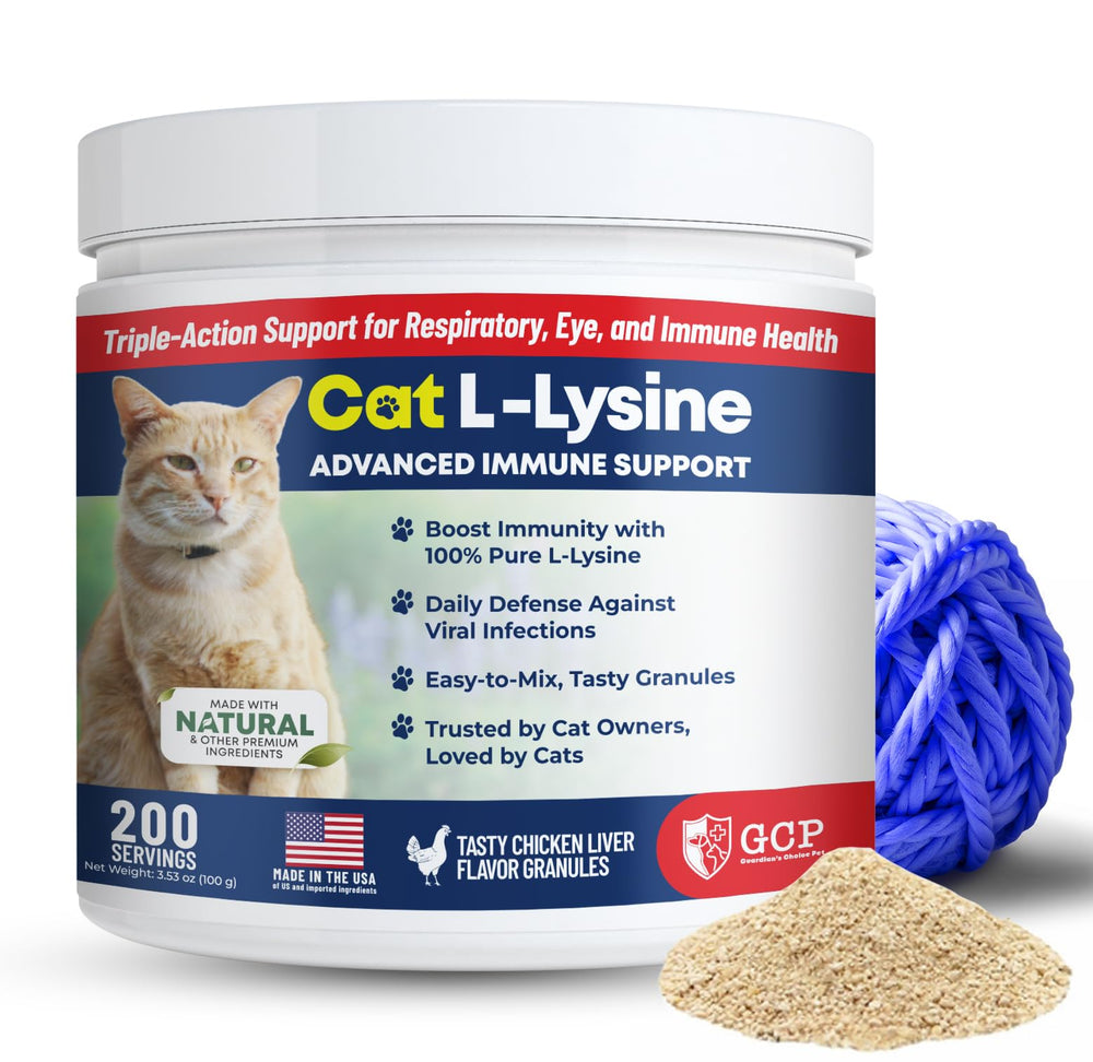 Guardian’s Choice L-Lysine powder bottle for cats boosting immune health