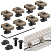 Guardtier CGM909 cable guide clip securing flashlight wires on M-LOK rails.
