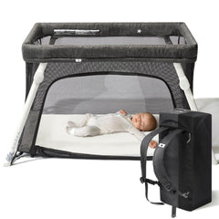 Guava Family Travel Crib backpack design enables hands-free airport travel