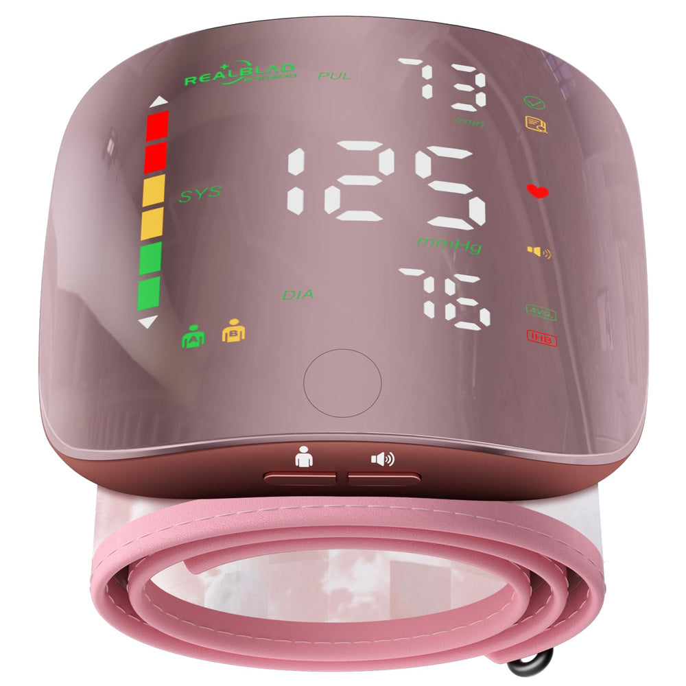 GUAEVER wrist blood pressure monitor with curved screen for quick readings
