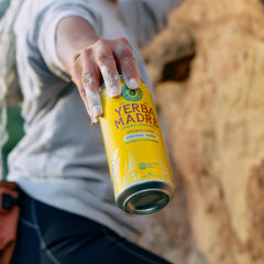 Guayaki Yerba Madre can pour showing smooth, caffeine-rich energy