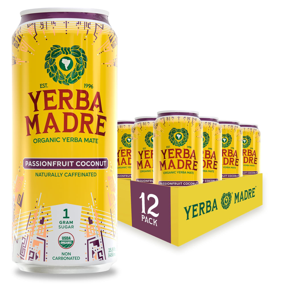 Guayaki Yerba Madre pack of 12 cans for convenient, sustained on-the-go energy.
