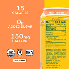 Guayaki Yerba Madre Peach Revival served iced in a glass for a refreshing moment.