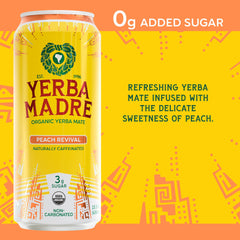 Pack of Guayaki Yerba Madre Peach Revival for on-the-go energy.