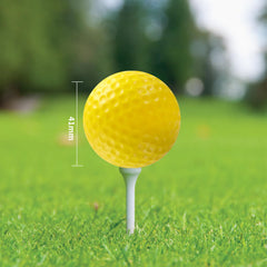 Close-up of Guirnd foam golf balls showing dimpled texture for consistent spin.