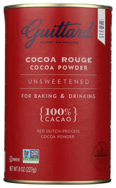 Guittard Cocoa Powder Unsweetened Rouge Red Dutch Process in a can for rich cakes