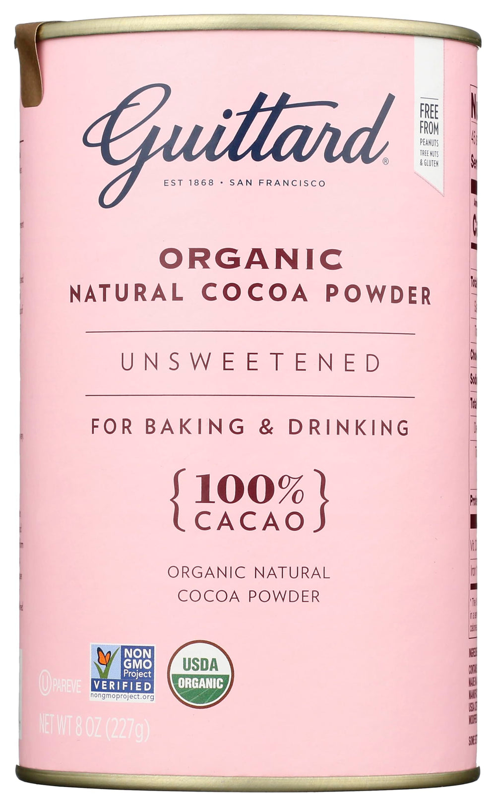 Guittard Organic Cocoa Powder 8oz packaging, ideal for pantry storage and baking prep