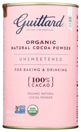 Guittard Organic Cocoa Powder 8oz packaging, ideal for pantry storage and baking prep
