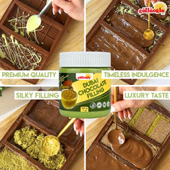 Güllüoğlu pistachio and kadayıf close-up emphasizes authentic Dubai flavor in dessert filling.