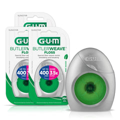GUM ButlerWeave floss spool ready for easy between-teeth cleaning with wax glide