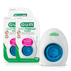 GUM EasyThread dispenser for braces enables easy interdental cleaning.