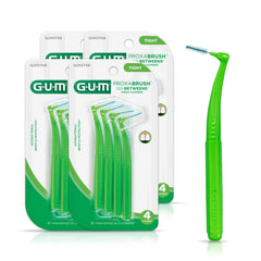 GUM Proxabrush Go-Betweens angled brush pack for between-teeth cleaning, portable and easy to use.