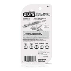 GUM Proxabrush Go-Betweens bendable neck reaches back teeth safely around dental devices