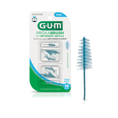GUM Proxabrush Go-Betweens wide refill cleans between teeth for easy interdental care.