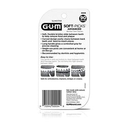 GUM Soft-Picks Advanced curved handle enabling deeper interdental reach.