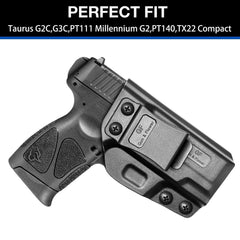 GUN AND FLOWER Taurus G3C holster showing cant-adjustment for versatile carry positions.