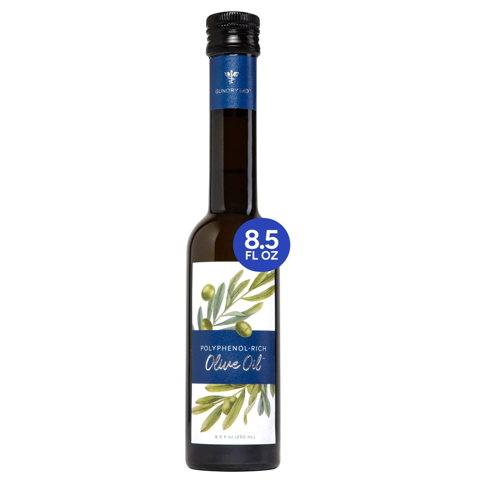 Gundry MD Organic Olive Oil bottle pour for flavorful dressings.