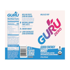 GURU Zero Sugar Strawberry Watermelon can highlights refreshing taste and sustained energy from green tea caffeine