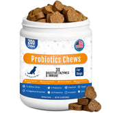 GuruAmi dog probiotic chews jar label highlights 11B CFU for gut balance and daily vitality