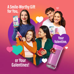 GuruNanda pink flosser illustrating four modes for personalized cleaning