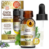 GuruNanda Rosemary Mint Hair Growth Oil bottle ready for scalp nourishment