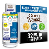 GuruNanda teeth whitening dual-barrel mouthwash bottle for a brightening routine