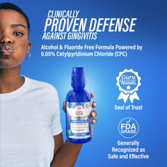 GuruNanda Wild Mint mouthwash bottle captures refreshing flavor for a clean mouthfeel.