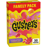 Gushers raspberry-lemonade liquid-center gummies in a snack pouch, ready to enjoy.