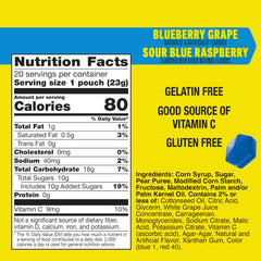 Gushers Sour Blue Raspberry juicy center pouch for on-the-go snacking