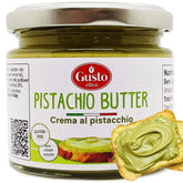 GUSTO ETNA Sicilian Pistachio Cream jar showing rich, spreadable paste for bread and desserts