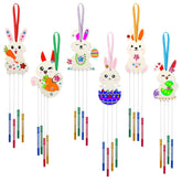 GWAHSA Easter Bunny Wind Chime Kit: unfinished wood bunny cutouts for colorful decorating projects