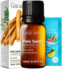 Gya Labs Palo Santo oil bottle pour for easy diffusion and measurement.