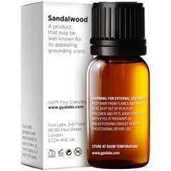 Gya Labs Sandalwood oil diffuser session promotes a warm calming ambience