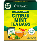 Gya Tea Co Citrus Mint tea bags packaging showing freshness and gift-worthy presentation