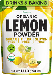 Gya Tea Co lemon powder bulk 1.1lb with bright citrus flavor