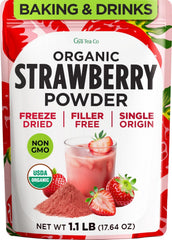 Gya Tea Co organic freeze-dried strawberry powder bulk 1-1 lb — ideal for baking.