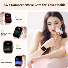 Gydom smartwatch tracking heart rate SpO2 and sleep on a stylish design