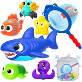 GZHFMUS ocean bath toy shark—colorful, safe grip for bathtime play