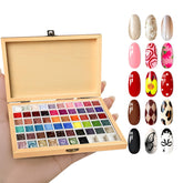 GZIXBDA sponge mini paint palette showcasing 57 colors for versatile ombre nail art.