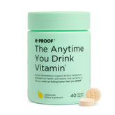 H-PROOF The Anytime You Drink Vitamin bottle shown for post-drink support.