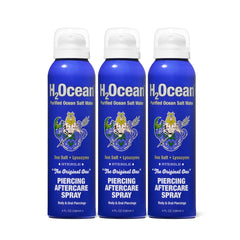 H2Ocean piercing aftercare spray bottle pour for gentle cleansing.