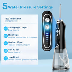 H2ofloss portable oral irrigator assists travel with strong cleaning power.