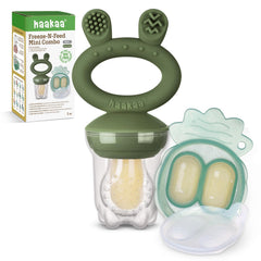 Haakaa Baby Fruit Food Feeder: safe pouch for tiny bites, encouraging self-feeding.