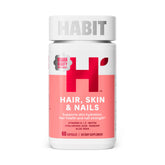 Habit Hair, Skin & Nails bottle with capsules promoting hydration.
