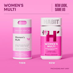 H' Habit Women's Multi capsules on a tray for easy daily intake.