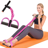 Hacole 6-tube foot-pedal resistance band ready for dynamic workouts at home.